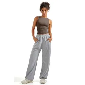 SUUKSESS Women Double Lined Sleeveless Going Out Basic Tank Tops Ruched Summer Casual T Shirts (Brown,Medium)