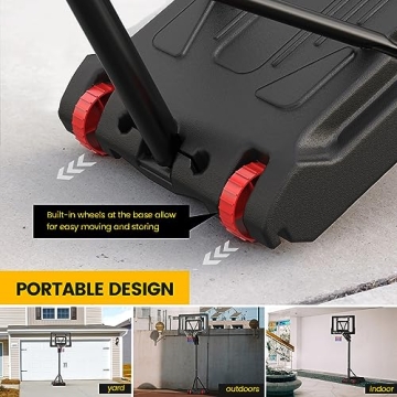 Atufare Portable Basketball Hoop Outdoor Adjustable 5.5FT-9.5FT