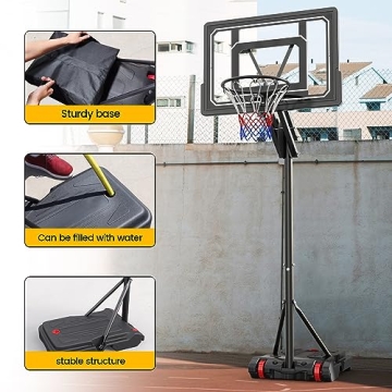 Atufare Portable Basketball Hoop Outdoor Adjustable 5.5FT-9.5FT