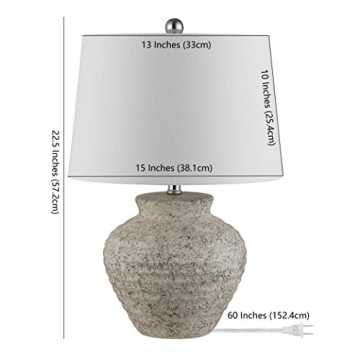 Elegant Rustic Grey Ceramic Table Lamp by Safavieh