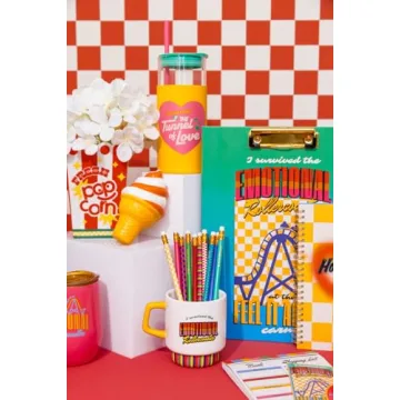 ban.do Decorative Ceramic Vase, Tall Vase for Centerpiece, Popcorn Bucket, Unique Vase for Home/Kitchen/Office Decor, Popcorn Bag