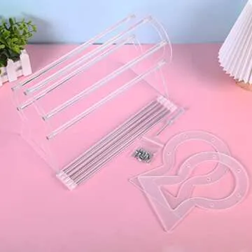 Hipcheer Headband Holder Organizer,Clear Crown Holds Hair Ties And Jewelry,Clear Acrylic Headband Stand For Girls Women Gifts