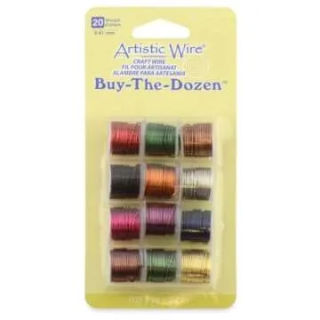 Artistic Wire, 20 Gauge / .81 mm Tarnish Resistant Colored Copper Craft Wire, Buy-The-Dozen, Assorte...