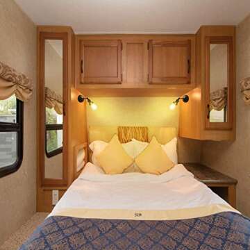 Maichis 12V LED RV Wall Sconce Light Fixture with ON/Off Switch, RV LED Bedside Reading Lamp with E2...