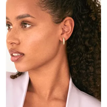 PAVOI 14K Gold Plated Cubic Zirconia Hoop Earrings