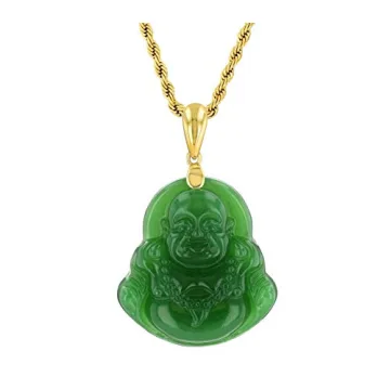Green Jade Buddha Pendant Necklace for Luck and Style