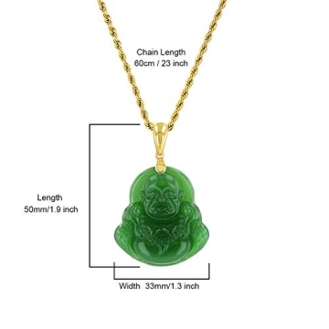 Green Jade Buddha Pendant Necklace for Luck and Style