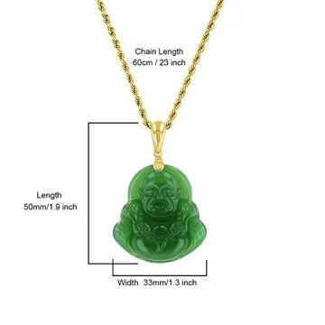 Green Jade Buddha Pendant Necklace for Luck and Style
