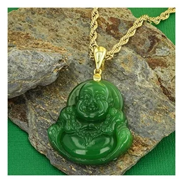 Green Jade Buddha Pendant Necklace for Luck and Style