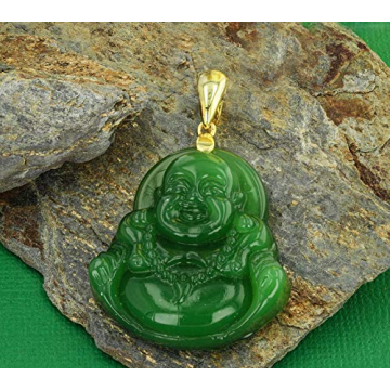 Green Jade Buddha Pendant Necklace for Luck and Style