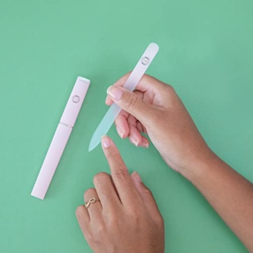 Malva Belle Best Crystal Glass Nail File for Women - Nail File & Travel Case - Nail File Set - Heavy Duty Nail File for Natural Nails, Gel - Professional Nail Shaper – Nail Essentials - Lilac 2mm