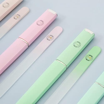 Malva Belle Best Crystal Glass Nail File for Women - Nail File & Travel Case - Nail File Set - Heavy Duty Nail File for Natural Nails, Gel - Professional Nail Shaper – Nail Essentials - Lilac 2mm