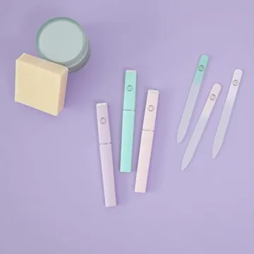 Malva Belle Best Crystal Glass Nail File for Women - Nail File & Travel Case - Nail File Set - Heavy Duty Nail File for Natural Nails, Gel - Professional Nail Shaper – Nail Essentials - Lilac 2mm