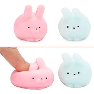 BeYumi Mochi Squishy Toys, 32 Pcs Mini Squishy Party Favors for Kids Animal Kawaii Squishies Cat Uni...