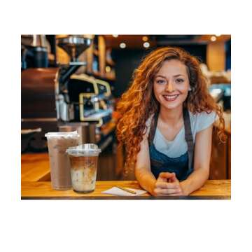 20 oz Clear Plastic Cups with Strawless-Sip-Lids, 25 Sets Disposable Cups Plastic Iced Coffee Cups, To Go Cups with Sip Through Lids for Smoothie, Milkshake, Cold Drinks for Party, Wedding, Event