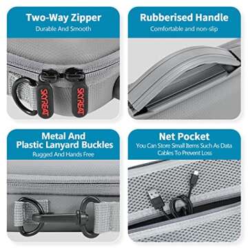 Skyreat Osmo Action 5 Pro Case, Portable PU Leather Carrying Case Shoulder Bag for DJI Osmo Action 5/4 / 3 Adventure Combo Accessories