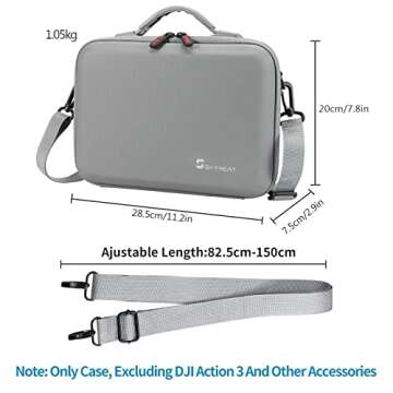 Skyreat Osmo Action 5 Pro Case, Portable PU Leather Carrying Case Shoulder Bag for DJI Osmo Action 5/4 / 3 Adventure Combo Accessories