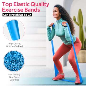 Resistance Bands for Working Out, Exercise Bands for Physical Therapy, Stretch, Recovery, Pilates, R...