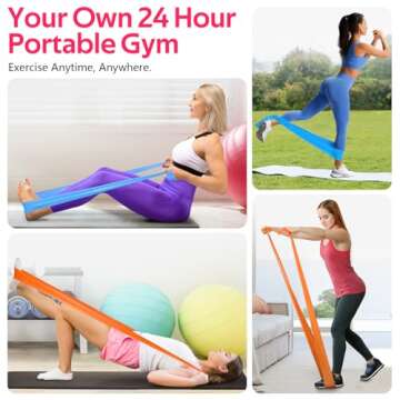 Resistance Bands for Working Out, Exercise Bands for Physical Therapy, Stretch, Recovery, Pilates, Rehab, Strength Training and Yoga Starter Set