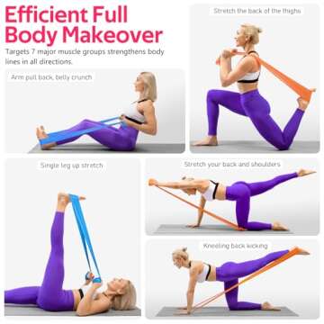 Resistance Bands for Working Out, Exercise Bands for Physical Therapy, Stretch, Recovery, Pilates, Rehab, Strength Training and Yoga Starter Set