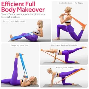 Resistance Bands for Working Out, Exercise Bands for Physical Therapy, Stretch, Recovery, Pilates, Rehab, Strength Training and Yoga Starter Set