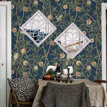 Rustic Decorative Wall Mirror Decor- Living Room Farmhouse 2pcs Wall Mounted Mirror for Bedroom Kitc...