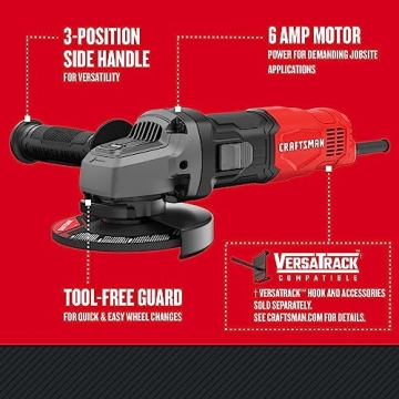CRAFTSMAN 4-1/2 Inch 6 Amp Angle Grinder 12000 RPM