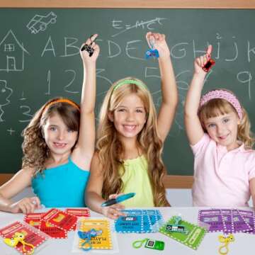 Valentines Day Cards Gifts for Kids Classroom, 24 Pack Video Game Keychains with School Exchange Cards for Boys Girls, Non Candy Valentine Class Party Favors Prizes Treats for Preschool Toddlers