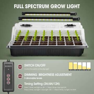 YLYYCC Seed Starter Tray with Grow Light for Seedlings