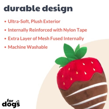 Durable Huxley & Kent Strawberry Dog Toy for All Breeds