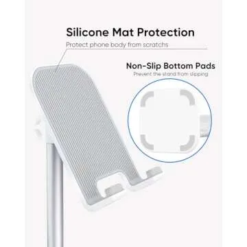 narmle Cell Phone Stand, Height Adjustable Phone Stand for Desk, Desktop Phone Holder Cradle Compatible with iPhone, Pro Max, Galaxy, and All Mobile Phones up to 10 inches