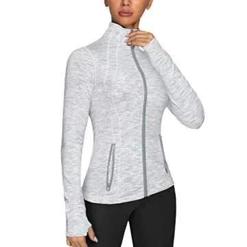 GYM RAINBOW Women's Lightweight Running Jackets Cottony-Soft 4-Way Stretch Zip up Slim Fit Workout Y...