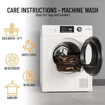 Machine Washable Leaves Design Non-Slip Rubberback 2x5 Traditional Runner Rug for Hallway, Kitchen, Bedroom, Entryway, 20" x 59", Brown