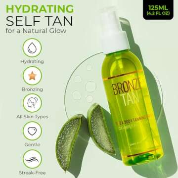 Bronze Tan Self Tanning Water Spray For Face | Hydrating Self Tan Water for a Natural Sunless Tan | ...