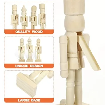 ABOOFAN DIY Christmas Wooden Nutcracker Figurines