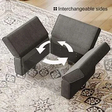 Belffin Modular Sectional Sofa Sleeper Modular Sectional Couch Sofa Convertible Sectional Couch Reversible Sofa Bed Grey