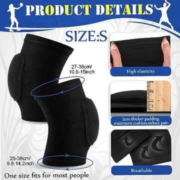 Yinder 4 Pcs Volleyball Accessories Include Knee Pads ,Arm Sleeves , Drawstring Bag,Softball Headbands for Women Volleyball Training Dance(Small,Black)