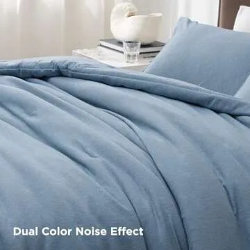 Bedsure Queen Comforter Set - Storm Blue Soft Bedding for All Seasons, Cationic Dyed Bed Set, 3 Pieces, 1 Queen Size Comforter (90"x90") and 2 Pillow Shams (20"x26"+2")