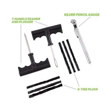 Slime 20133 Tire Repair Tackle Kit, Large, Contains Strings, Tools and Pencil Gauge, 9 Pieces