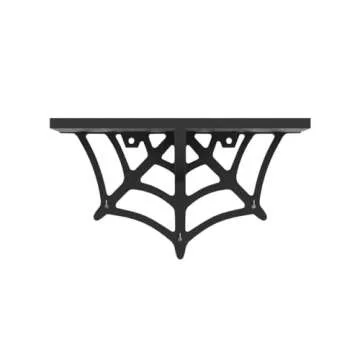 CEFRECO Spider Web Floating Shelf - Gothic Halloween Hanging Shelf with Hooks for Wall Oddities and Curiosities - Black Spooky Goth Wall Decor for Kitchen and Home - Crystal Display Shelf for Stones