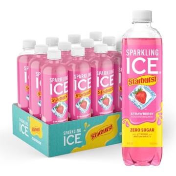 Sparkling Ice STARBURST Strawberry: Zero Sugar, Low Calorie Water (12 Bottles)