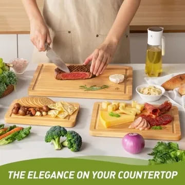Bamboo Cutting Board Set for New Apartment Essentials