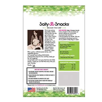 Sally Snacks New Zealand Venison Jerky Dog Treats. All Natural. USA Made. Organic Ingredients - Non-GMO, Grass Fed, Free Range, No Added Hormones, or Preservatives.