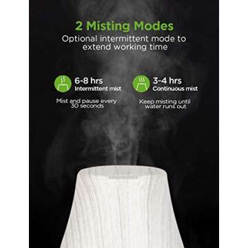 InnoGear Essential Oil Diffuser, Premium 5-in-1 Diffusers for Home Scent Aromatherapy Diffuser Air Desk Humidifier for Bedroom Large Room Office 7 Color LED 2 Mist Mode Waterless Auto Off, White Grey