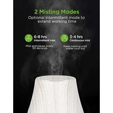 InnoGear Essential Oil Diffuser, Premium 5-in-1 Diffusers for Home Scent Aromatherapy Diffuser Air Desk Humidifier for Bedroom Large Room Office 7 Color LED 2 Mist Mode Waterless Auto Off, White Grey