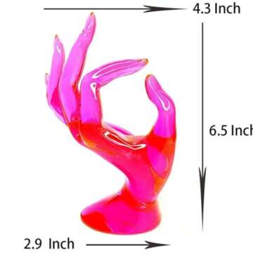 COMMGOAL Ring Holder for Jewelry, Y2k Pink Room Decor Aesthetic, Preppy Room Decor, Hand Shape Jewel...