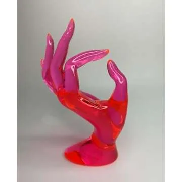 COMMGOAL Ring Holder for Jewelry, Y2k Pink Room Decor Aesthetic, Preppy Room Decor, Hand Shape Jewelry Holder, Gifts for Women Girls (Red)