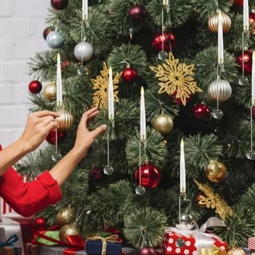 LUSHARBOR Christmas Tree Candles 10 Pack Flameless LED