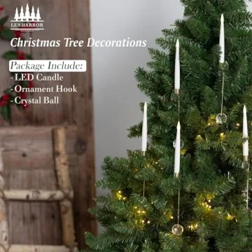 LUSHARBOR Christmas Tree Candles 10 Pack Flameless LED