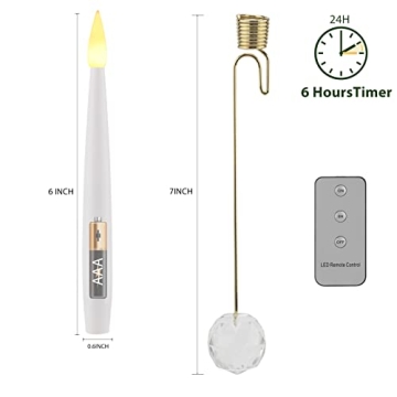 LUSHARBOR Christmas Tree Candles 10 Pack Flameless LED